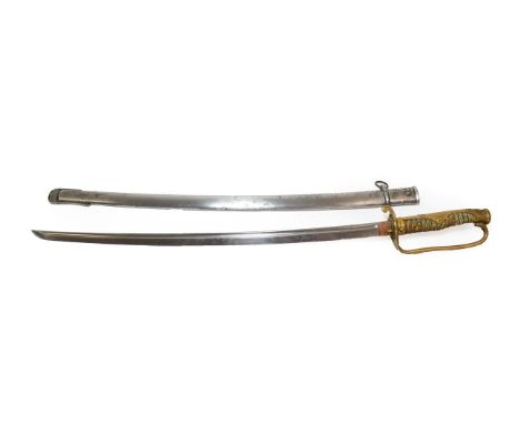 A Japanese Army Officer's Kyu-Gunto Sword, the unsigned  66cm hand forged steel blade with narrow fuller to the back edge, co