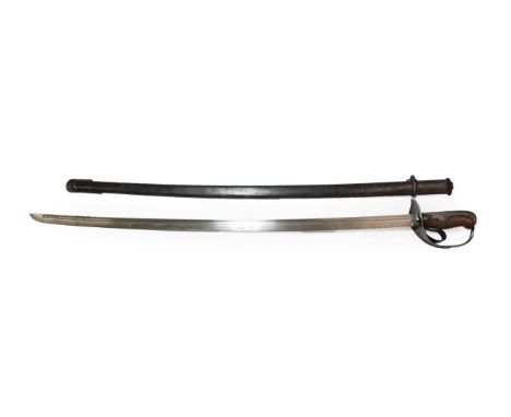 An Early 20th Century Japanese Type 32 Cavalry Trooper's Sword, the 83cm single edge fullered steel blade numbered 23928 at t