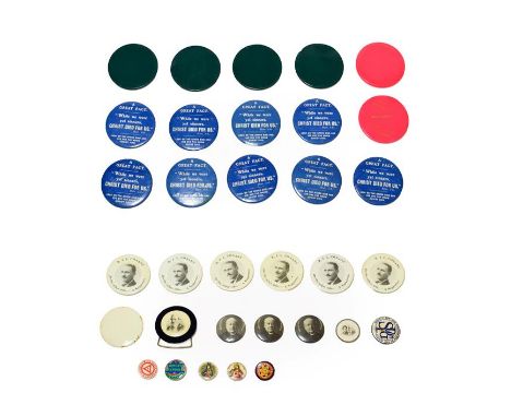 A Collection of Twenty Two Early 20th Century Celluloid Backed Tin Compact Mirrors, six depicting R J E CONANT - On the Other