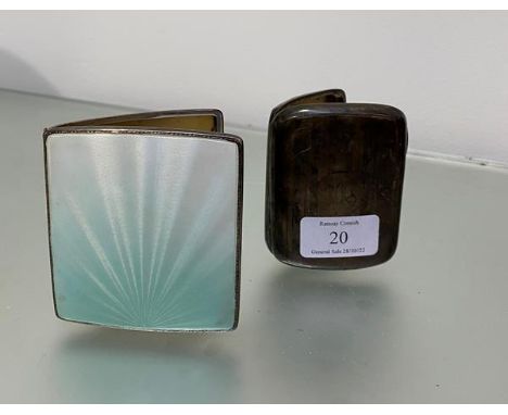 A silver cigarette case, Chester 1916, engine turned exterior and initials WAS to centre, (9cm x 7cm), and another silver cig