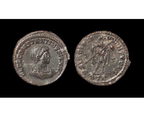 317-318 AD, Trier mint. Obv: FL CL CONSTANTINVS IVN N C legend with draped and cuirassed bare-headed bust right. Rev: PRINCIP