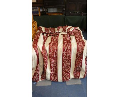 A Pair of Regency Stripe Curtains, 210cm Drop and 110cm Wide Each 