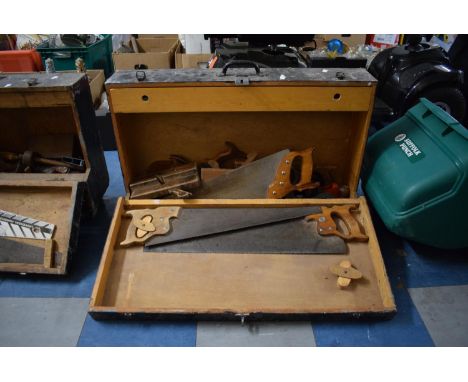 A Carpenters Tool Box Containing Large Quantity of Hand Tools 