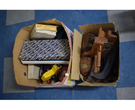 Two Boxes of Various Hand Tools, Electric Drill Etc 