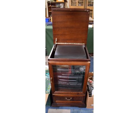 A Mahogany Music Cabinet Containing Sony Record Player, Cassette Player, Tuner etc 