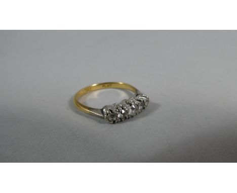 An 18ct Gold and Platinum Five Stone Diamond Ring, 2.6g 