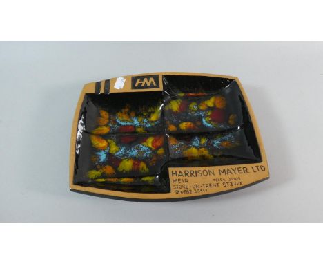 A Glazed Ceramic Office Stationery Dish with Segmented Compartments Inscribed For Harrison Mayer LTD, Stoke-on-Trent, 26cm Wi