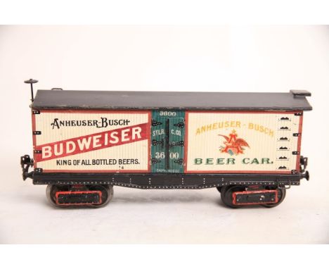 Märklin S 1, 2960 'Anheuser Busch Budweiser' Brauereiwagen von 1906, Amerika, handlackiert, Originalzustand L 35cm, Z1-2 Märk