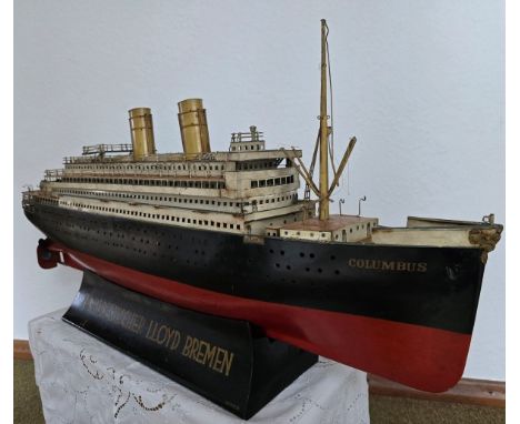 Märklin, Ozeandampfer - Columbus- Reisebüromodell aus Privatbesitz des früheren Inhabers der Bonner Norddeutschen Lloyd Agent