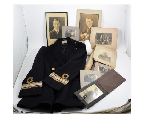 Tin trunk by Williamson &amp; Son and Admiralty coats, shirts, and ephemera for Assistant Paymaster Gordon D Graham, Royal Na