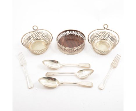 A quantity of silver flatware plus some plated items, to include six forks by Z Barraclough &amp; Sons (James Henry &amp; Her