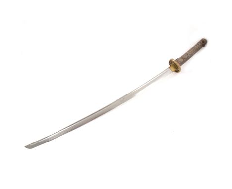 WWII Japanese sword, blade 69cm, metal scabbard.