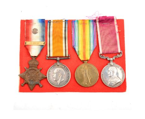 Medals: WW1 group of four, including 1914 Star, British War Medal and Victory Medal to 5737 Pte H. BROWN. R.A.M.C. and George