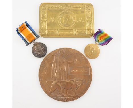 Medals; WWI pair including British War Medal and Victory Medal, awarded to 316092 Pte . Harry Flatman Middlesex Regiment, tog