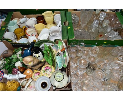 FOUR BOXES OF CERAMICS AND GLASSWARES, to include an unmarked Guinness advertising tankard, an Ellgreave Postans Paint tankar