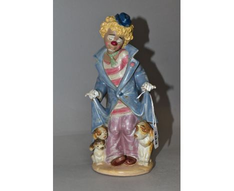 A LLADRO 'SURPRISE' CLOWN FIGURE, Juan Huerta - 2290, grés finish, height 25.5cm (1) (Condition Report: no obvious damage, ap