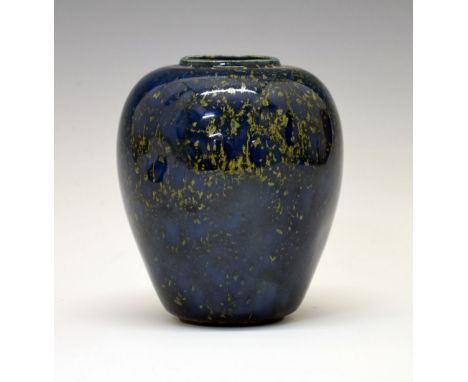 Unusual early 20th Century art pottery vase of ovoid form and particularly light construction, incised signature beneath 'M. 