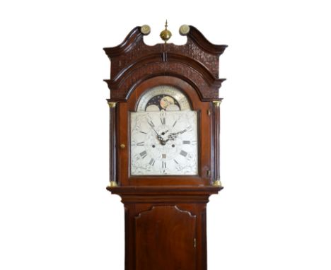 Local Interest - Good George III mahogany-cased eight day longcase clock, John Hunter, Bristol (fl.1761-97), the 12-inch silv