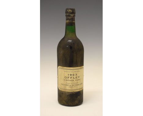 Wines &amp; Spirits - Bottle of Offley vintage Port 1963, shipped and bottled by Hedges &amp; Butler Ltd, London (1) Conditio