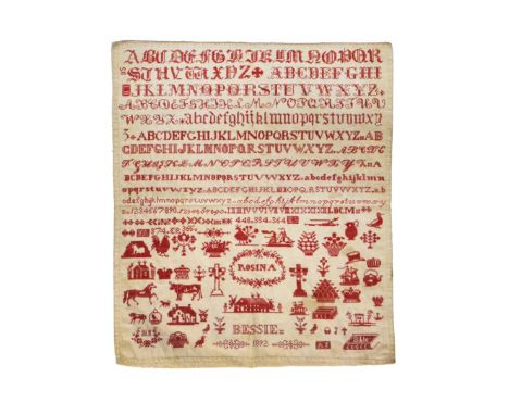 Local Interest - Family group of late Victorian needlework samplers, relating to the New Orphen Houses (Muller Homes), Ashley