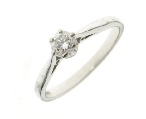 Single stone diamond 18ct white gold ring, the brilliant cut of approximately 0.25 carats estimated, size P, 3g gross Conditi