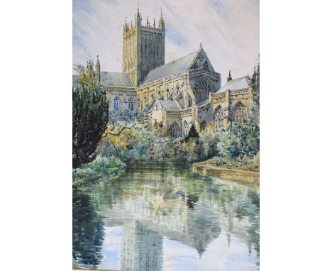 Arthur Charles Fare (1876-1958) - Watercolour - Wells Cathedral, unsigned, 34.5cm x 24.5cm, framed and glazed, Artist Resale 