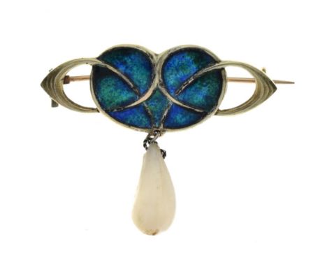 W.H. Haseler, to a design for Liberty &amp; Co - 9ct gold and enamel Art Nouveau brooch, Birmingham 1905, stamped 'WHH', 3.3c
