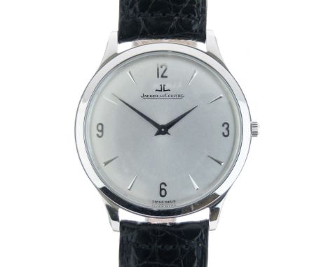 Jaeger - LeCoultre - Gentleman's Master Control Ultra-Thin manual wind stainless steel wristwatch, ref: 145.8.79, silver dial