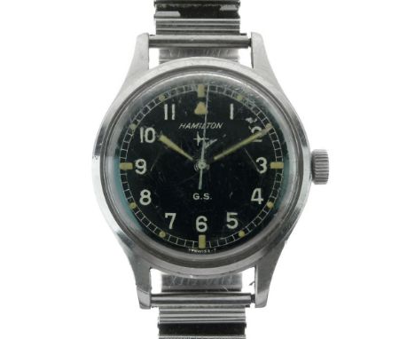 Hamilton - G.S. (General Service) Tropicalized Military wristwatch, ref: 75003 - stainless steel case with fixed bars, signed