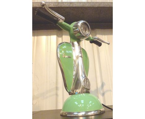 Green Vespa scooter lamp, H: 40 cm 