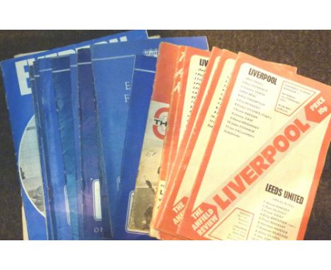 Twenty 1960s Everton programmes and six Liverpool 1970's examples 