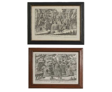 After Giovanni Battista Falda Fontane del Teatro della Villa Aldobrandina, Belvedere, Frascati;Fontana Rustica della Villa Al