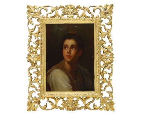 After Anton Raphael Mengs A portrait of a young womanoil on canvas28 x 21.5cm, in a carved Florentine frameCondition Report42