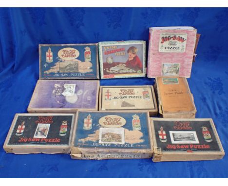 A COLLECTION OF VINTAGE GWR JIG-SAW PUZZLES and a 'Victory' Geographical puzzle