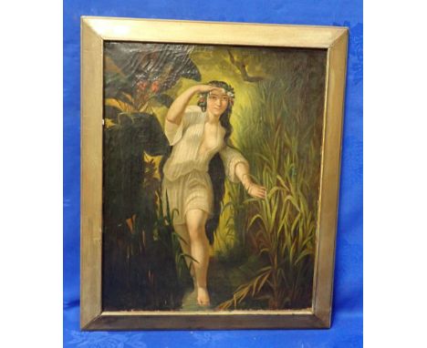 ONDINE, A WATER NYMPH Mid 19th century portrait, oil on canvas, 43.5 x 52.5cm