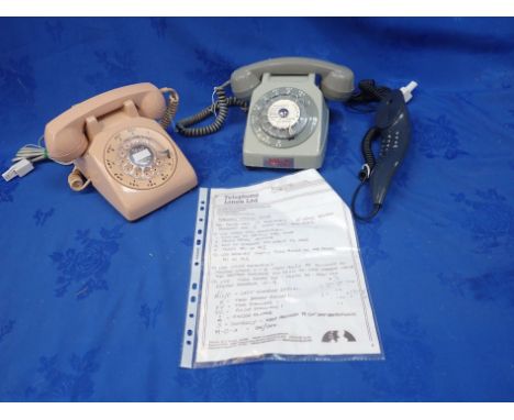 THREE VINTAGE TELEPHONES English, French and American