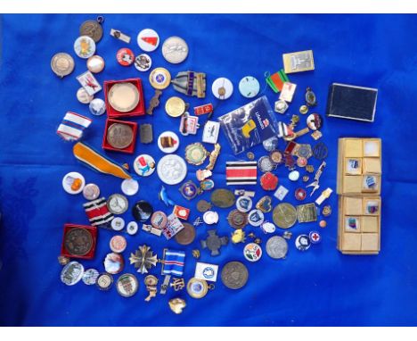 A COLLECTION OF ENAMEL BADGES, ADVERTISING BADGES presentation and others