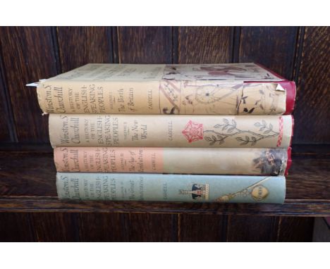 CHURCHILL, WINSTON S. - 'A HISTORY OF THE ENGLISH SPEAKING PEOPLES' volumes I-IV, first editions, published by Cassell, 1956-