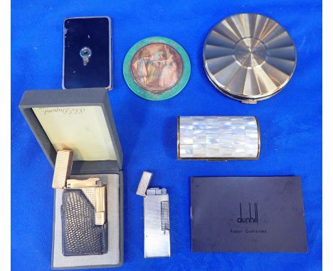 A DUNHILL LIGHTER, A DUPONT LIGHTER (cased) and other items