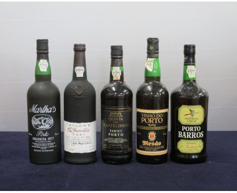 1 bt Martha's Vintage Port 1977 owc 1 bt Taylor's 10YO Tawny Port NV owc bottled 1998  1 bt Quinta do Castelinho Tawny Port N