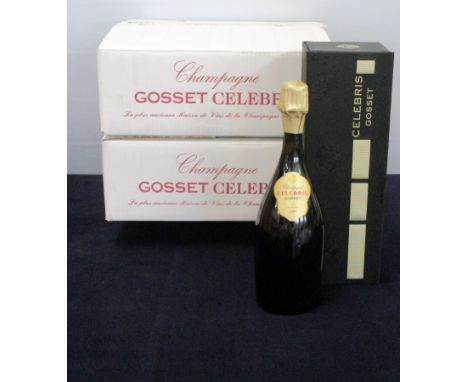 6 bts Gosset Celebris Vintage Extra Brut Champagne 2004 oc ind presentation cases