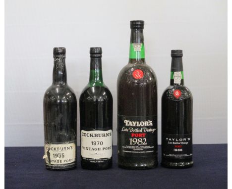 1 bt Cockburns Vintage Port 1955 torn label just into neck 1 bt Cockburns Vintage Port 1970 ts 1 magnum Taylors LBV Port 1982
