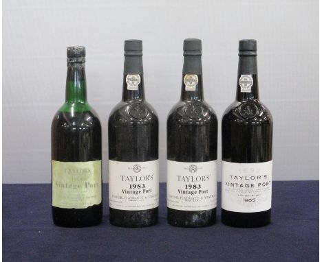 1 bt Taylor's Vintage Port 1966 Faded label ID confirmed by worn, vsl damaged foil 2 bts Taylor's Vintage Port 1983 i.n 1 bt 