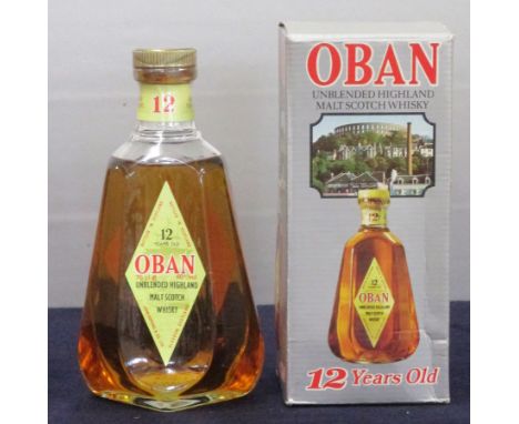 1 75cl Decanter Style bt Oban 12 YO unblended Highland Malt Scotch Whisky with original glass stopper 40% oc