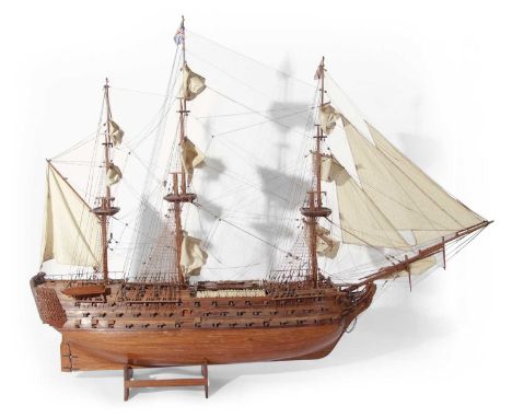 Very large scale scratch built model of Nelsons Flag Ship 'The Victory' intricate rigging and detail approx 155cm high includ