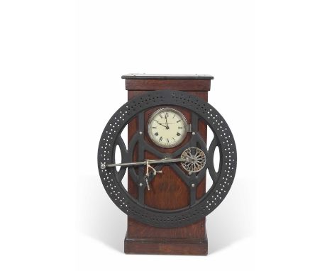 Great Yarmouth Interest: large and unusual early 20th century oak cased time recorder clock, circular face marked 'Richards' 