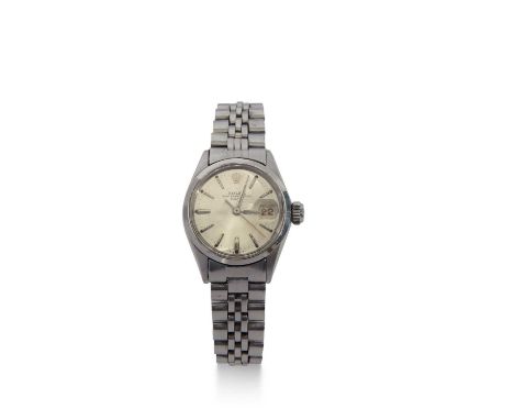 Ladies third/fourth quarter of 20th century stainless steel cased Rolex Oyster Perpetual date wrist watch, having silver hand