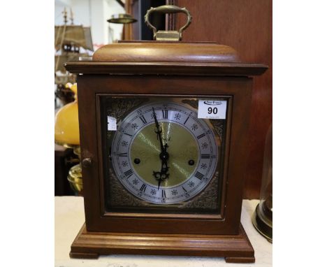 Mid 20th Century mahogany two train German bracket clock in 18th Century style. (B.P. 24% incl. VAT)