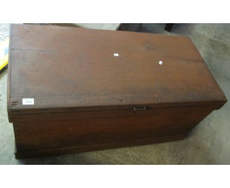 19th Century pine travelling trunk with fitted candle box. (B.P. 24% incl. VAT)