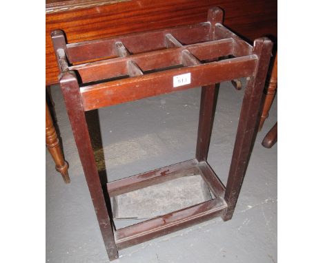 Early 20th Century six section mahogany stick/umbrella stand. (B.P. 24% incl. VAT)